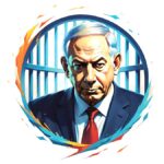 Benjamin Netanyahu con le sbarre di una prigione